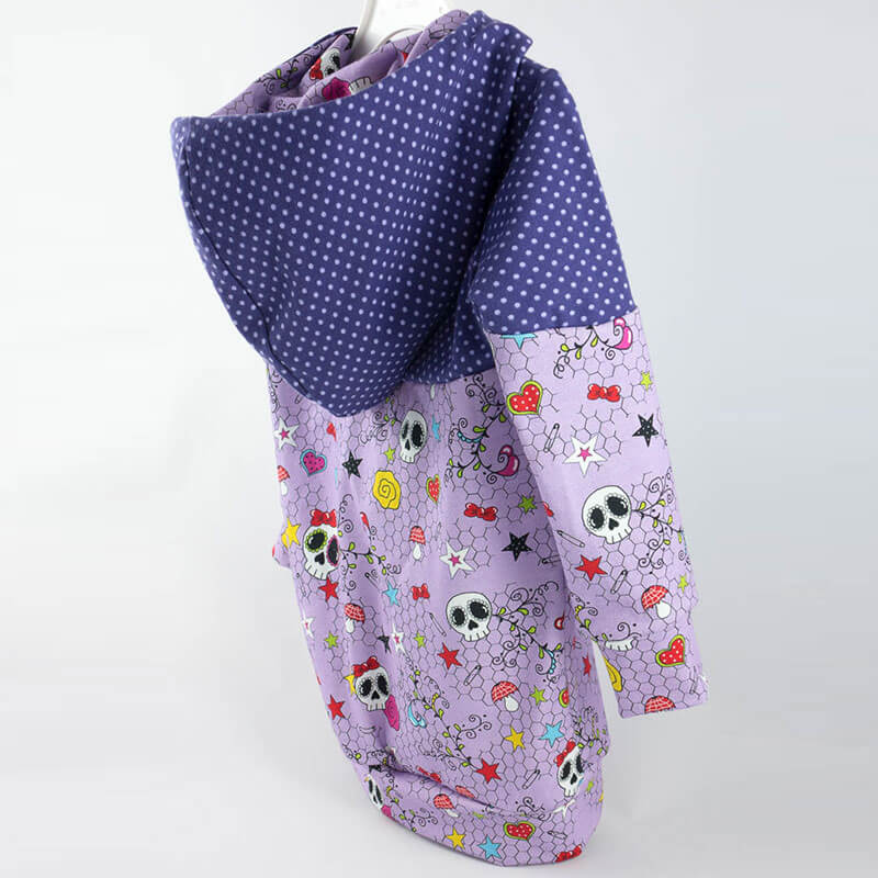 Hoodie Motiv Lovely Skulls Farbe flieder Rückansicht